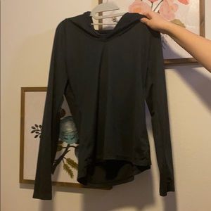 Black hooded dri-fit long sleeve